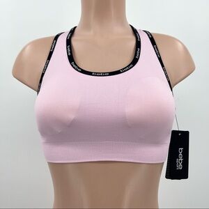 NWT Bebe Sport Parfait Pink Racer Back Sports Bra Size Medium